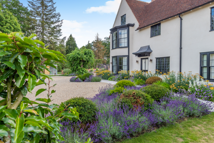 Front elevation - flowerbeds
