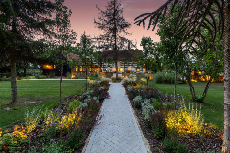 Garden at dusk