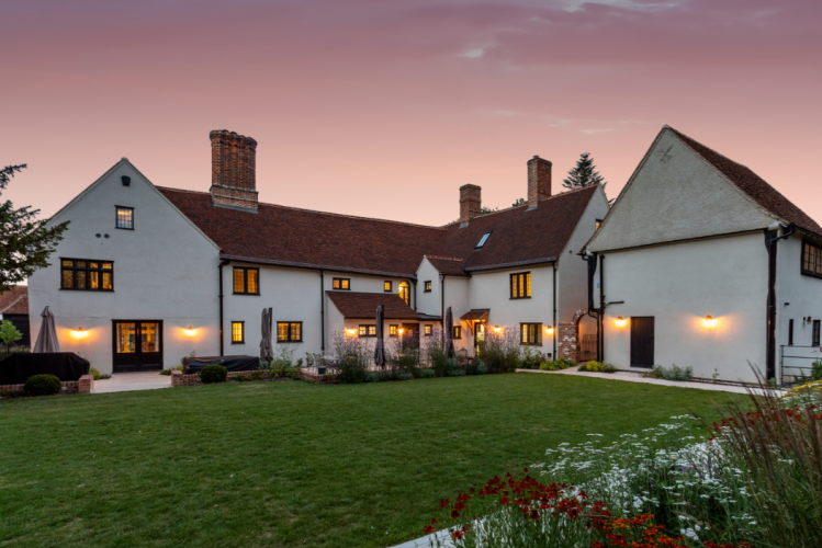 Rear garden at dusk